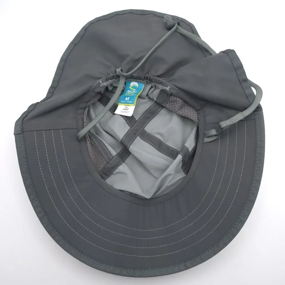 SUNDAY AFTERNOONS‎ Kids Boys Sun Hat 3-6Y MEDIUM Wide Brim Gray UV Protection